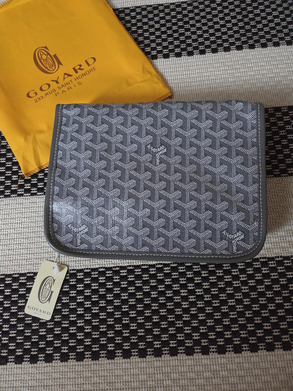 Goyard Gray Goyardine Fold-Over Clutch